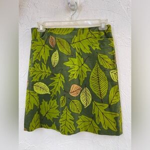 Plush Corduroy Lilly Pulitzer Skirt/ Lilly Fall to Spring LEAVES Skirt Size 10